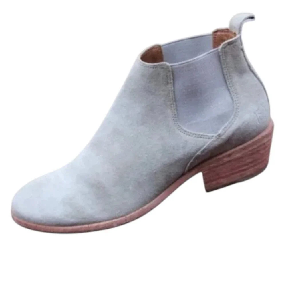 Frye Carson Chelsea Light Gray Suede Pull On Ankle Boot Size 7